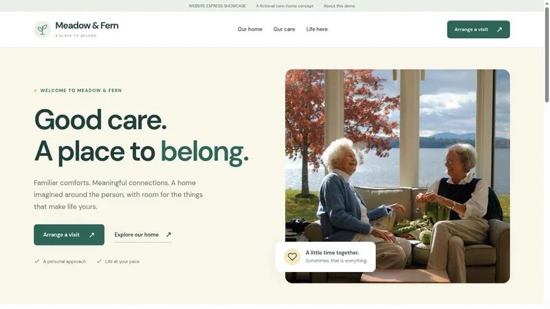 Homepage preview of Meadow & Fern