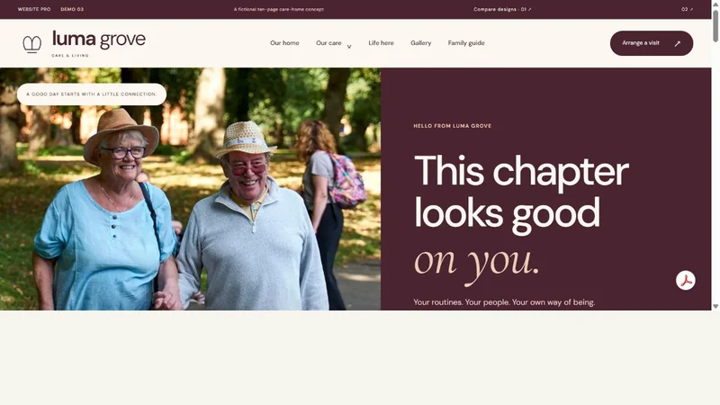 Homepage preview of Luma Grove